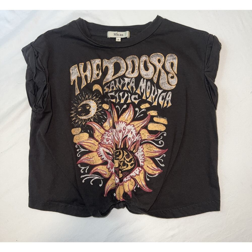Micas Black The Doors Graphic Crop Top